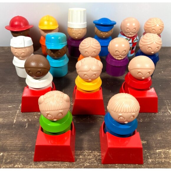 Vintage Tupperware TupperToy Lot 16 People Figures Kids Teacher Santa Claus Noah - Picture 1 of 12